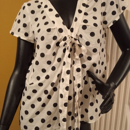 Laura Ashley polka dot blouse like new, cotton, size XL