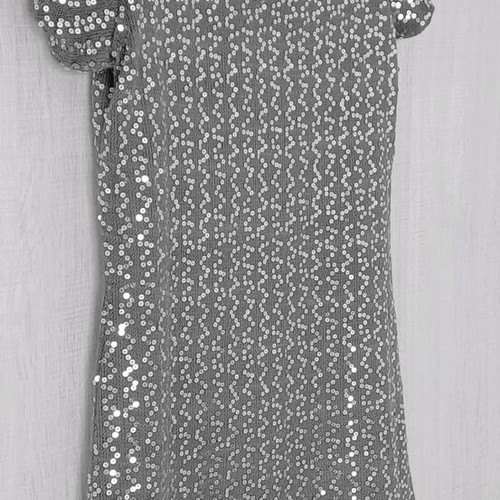 Toi&Moi Evening Short Dress with Sequins Grey Silver like new