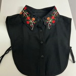 Black embroidered collar with adjustable straps