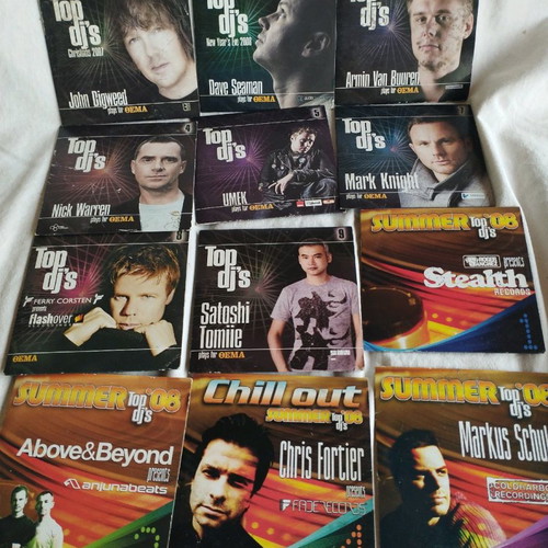 12 Top DJ's CDs used, Greek editions, electronic music