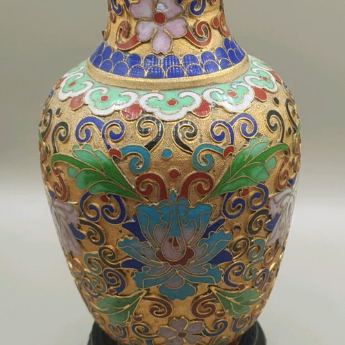 Cloisonné vase like new, 13.5 cm