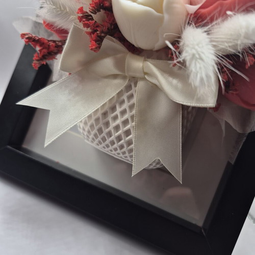 Flower candle bouquet in frame new