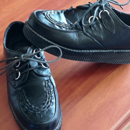 Lace-up shoes used, black, size 40