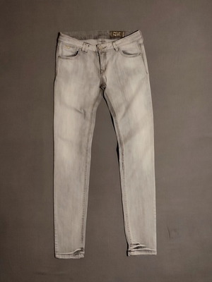 Denim y2k Pull & Bear γκρι skinny χαμηλόμεσο τζιν μεταχειρισμένο μέγεθος 42