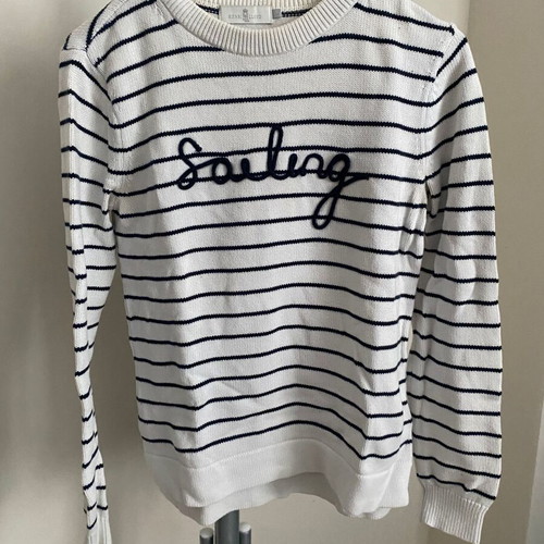 Striped Sailing Sweater Henri Lloyd Small like new, white and navy