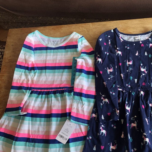Cotton dresses for 3 years new, colorful, pack of 2