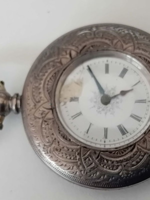 Antique Silver-Plated Pocket Watch used