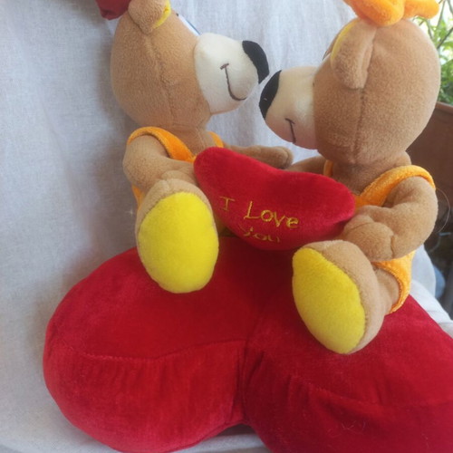 Romantic teddy bear set like new