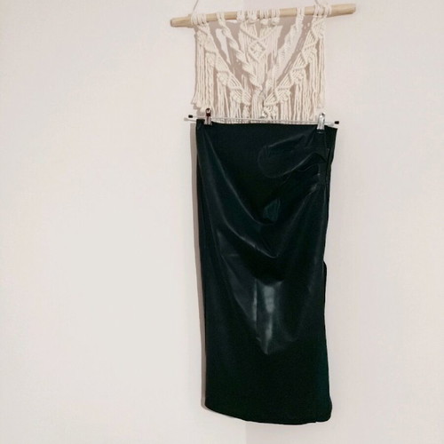 Lumina leatherette skirt and top set black size M like new