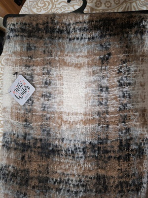 Checked scarf beige brown new, soft fabric