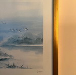Set of two landscape frames with gold frames like new
