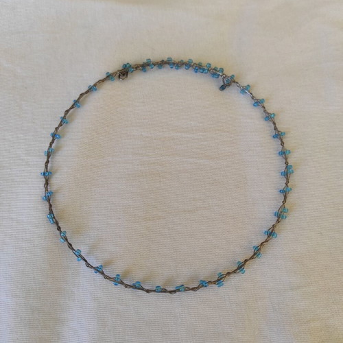 Choker necklace with turquoise beads