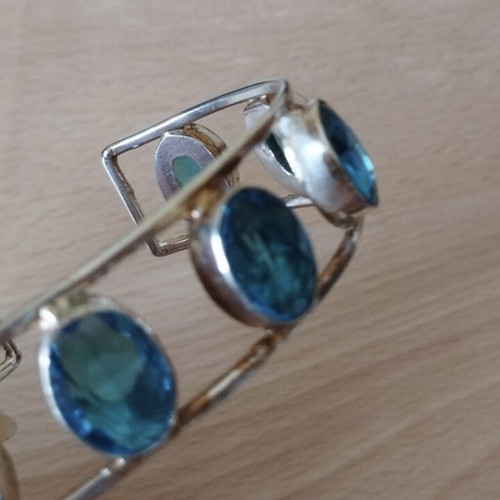 Handmade adjustable bracelet with large turquoise stones, like new