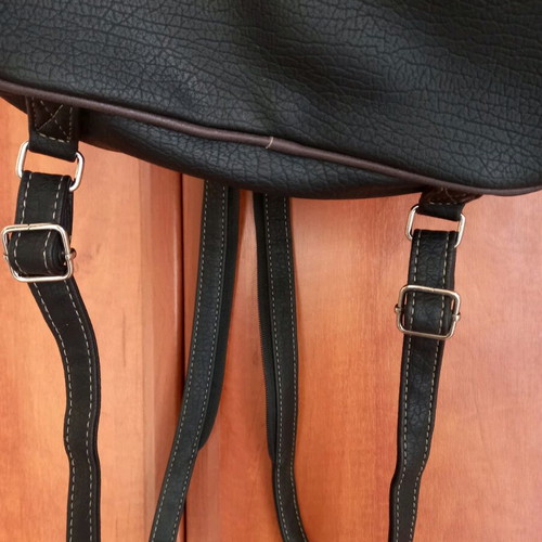 Charm & SHAPE backpack bag used, faux leather, black and brown
