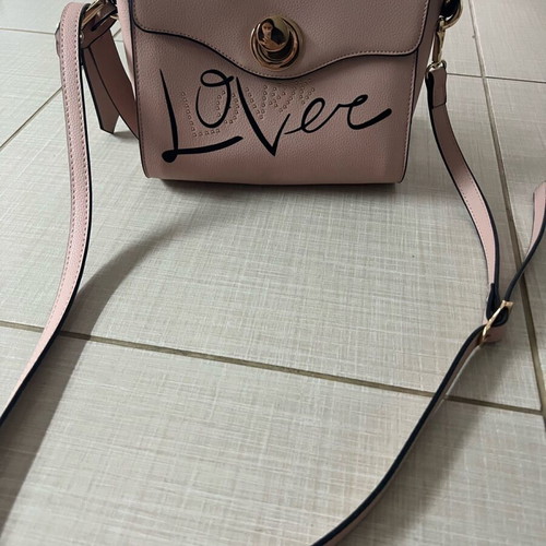 Lovely Italian shoulder bag new, soft pink and black