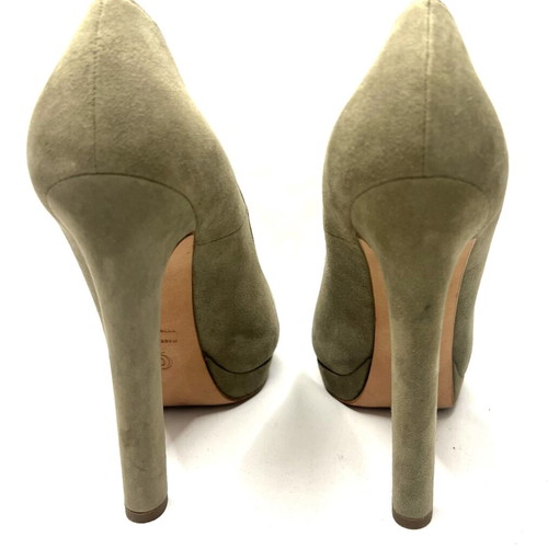 Alexander McQueen skull high heel shoes, green, size 39