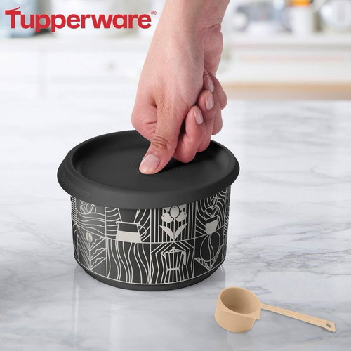 Tupperware round canister 1.4lt new with measuring spoon