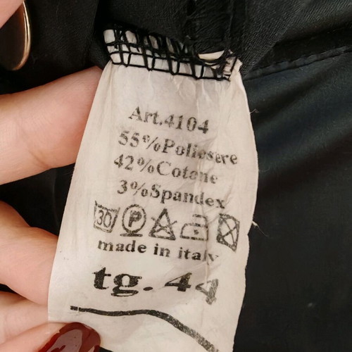 Black satin pants XL like new with decorative studs
