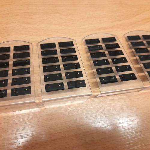 Earring display stands used, pack of 4, black plastic