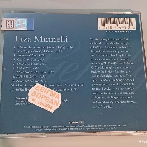 Liza Minnelli Gently CD like new, jazz