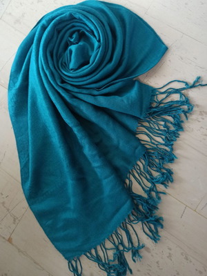 Turquoise pashmina scarf used from Istanbul