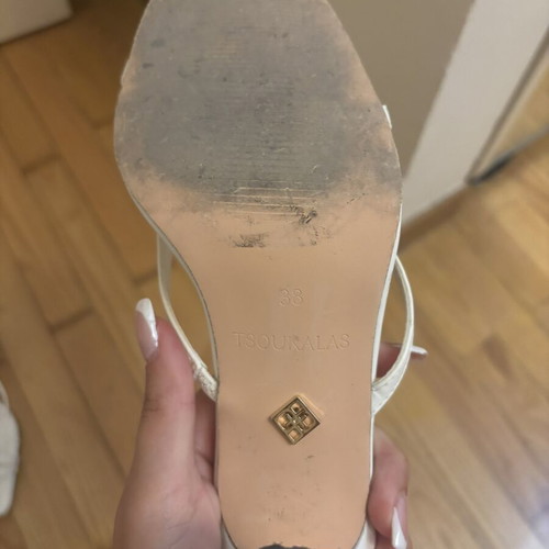 Tsoukalas Shoes white mules size 38 like new
