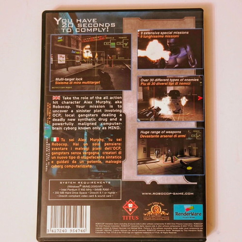 Robocop PC game used, 1st person shooter, 2003