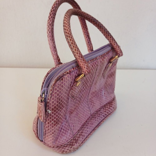 De Belle women's handbag with purple snake leather