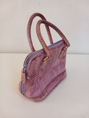 De Belle women's handbag with purple snake leather
