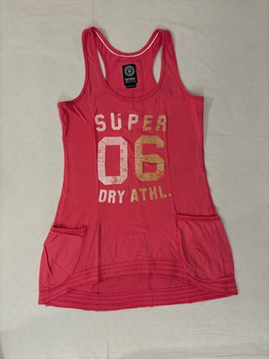 Superdry pink athletic tank top with pockets like new