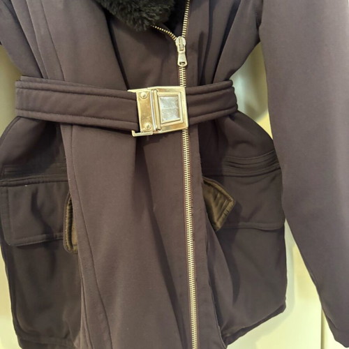 Federica jacket used with lining and fur collar, size L