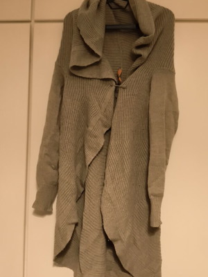 Women's long knitted cardigan used, beige, one size