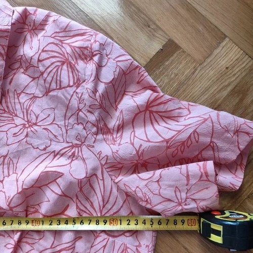 Erfo Pink Blouse with Rose Pattern in XL/XXL Like New