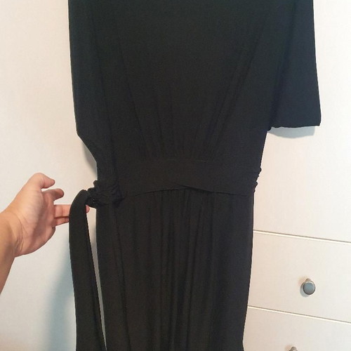BCBG dress black elastic size Large like new