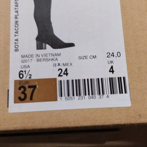 Bershka black high boots like new, size 37