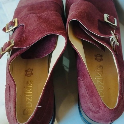 Bozikis platform shoes burgundy suede like new, size 41