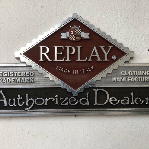 Replay wall metal sign like new