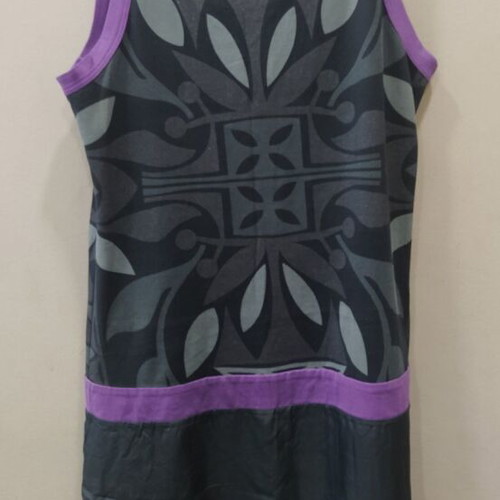 Custo Barcelona sleeveless mini dress used with ethnic pattern and purple details