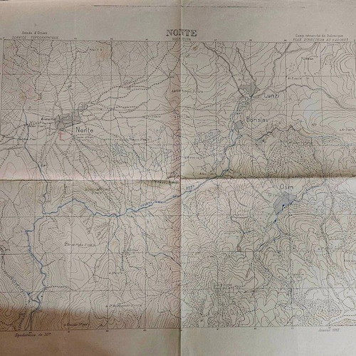 Military map WWI 1917 used, Salonika Front