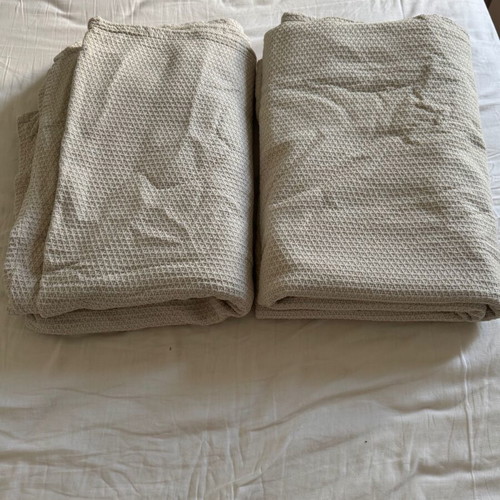 Gofis Home sofa throws like new, 100% cotton, beige, 1.8x2.5 m, set of 2