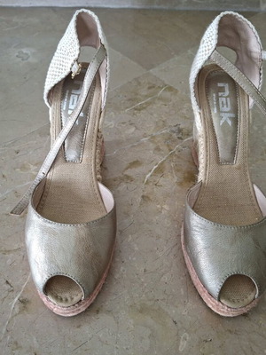 Nak espadrilles gold high heels size 41 like new