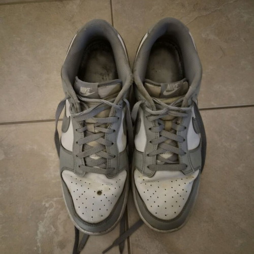Nike Dunk Low shoes like new, white and grey, size 46