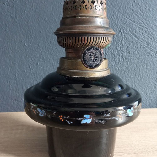 Vintage glass oil lamp used
