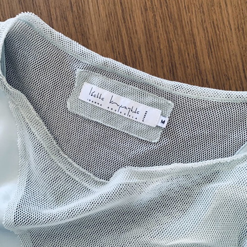 Ioanna Kourbela dress new, size M, aqua satin and cotton mesh