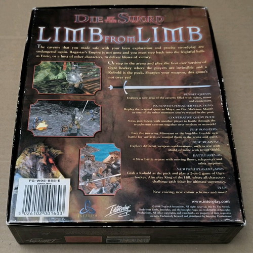 Die By The Sword Limb From Limb PC CD-ROM like new, Big Box