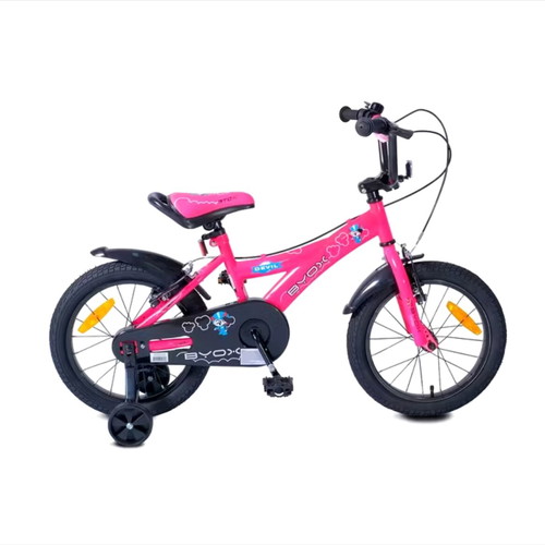 Byox Devil 16" kids BMX bike pink with training wheels