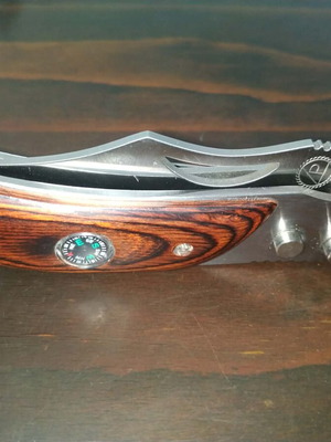 Μπρελόκ knife με πυξίδα καινούργιο, πτυσσόμενο από ανοξείδωτο ατσάλι