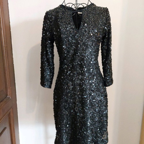 Abercrombie & Fitch Mini Evening Dress Black with Sequins Small Like New
