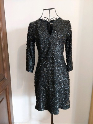Abercrombie & Fitch Mini Evening Dress Black with Sequins Small Like New