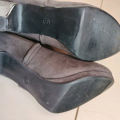 Castor ankle boots grey with side elastic heel 10cm size 36
